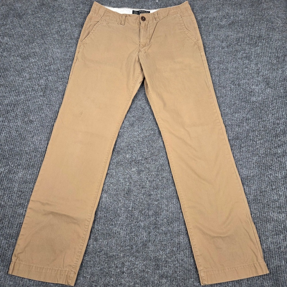 American Eagle Outfitters Mens Khaki‎ Chino Pants Tan Straight Leg W34 Cotton